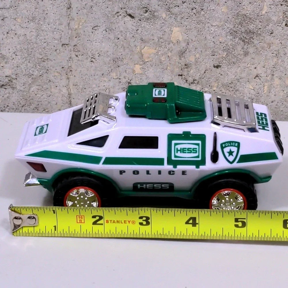 Hess 2023 Police Truck White Green Toy Vehicle Collectible Chrome Accents 5.5